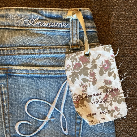 BNWT VINTAGE WOMENS LOW RISE FLARE JEANS - ANONAME - SIZE 26 - Picture 2 of 6